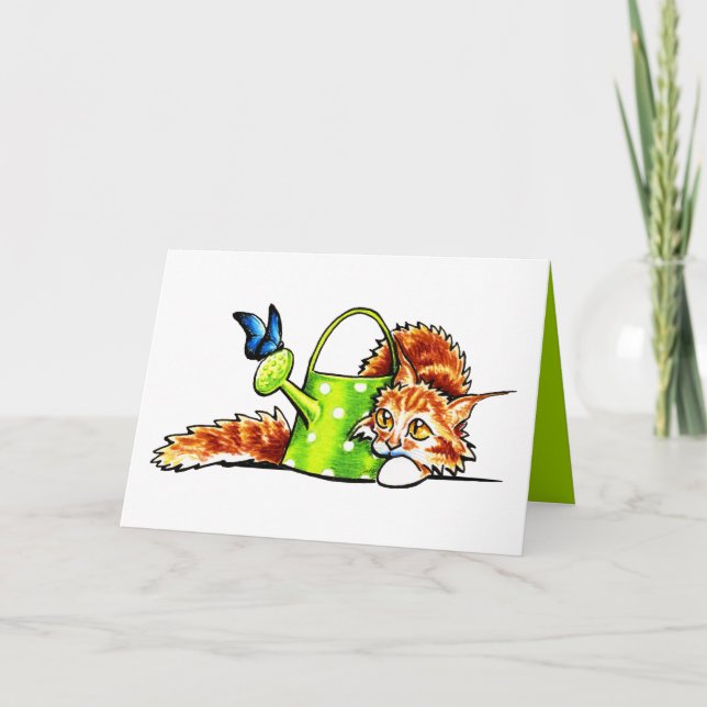 Tarjeta Mensaje de Personalizado de gato Naranja (Anverso)