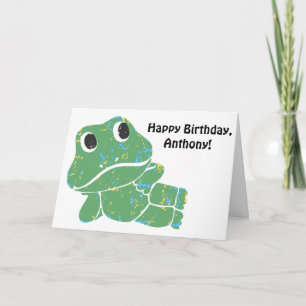 Tarjeta Mensaje de Personalizado de rana cuta Cumpleaños