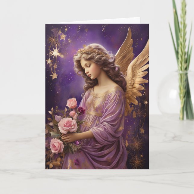 Tarjeta Mensaje de Personalizado Floral Vintage Christmas  (Anverso)