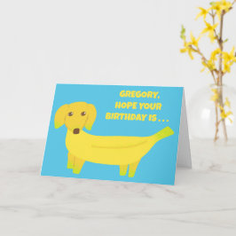 Tarjeta Mensaje de personalizado Perro bananero Divertido 