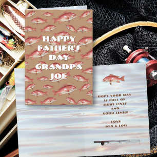 Tarjeta Mensaje de pez pargo del Día del Padre Feliz