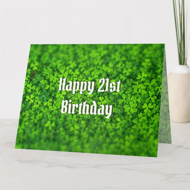 Tarjeta Mensaje de Shamrock de cumpleaños irlandés (Anverso)