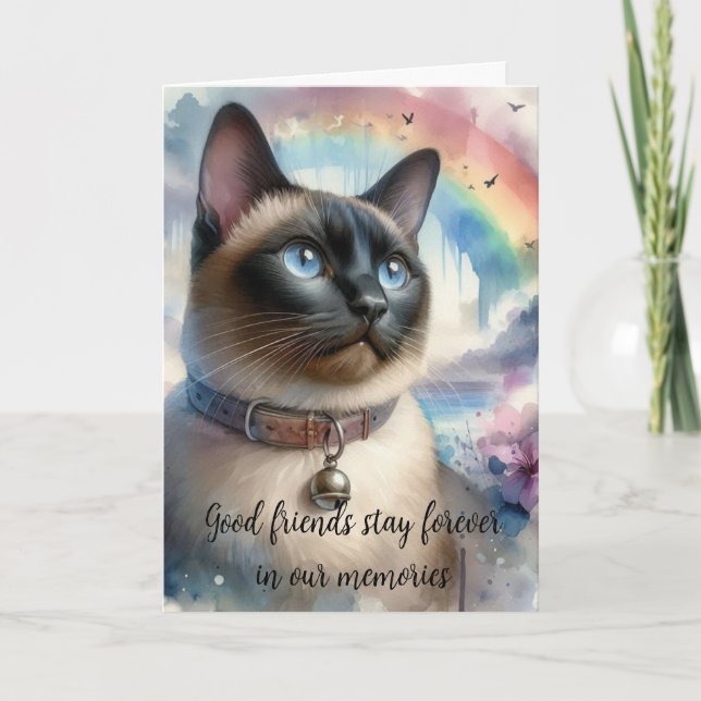 Tarjeta Mensaje de simpatía de gato sentido   (Anverso)