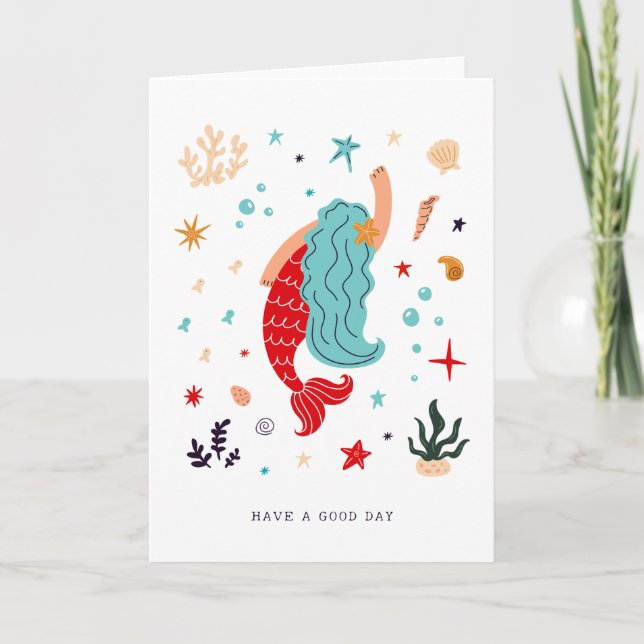 Tarjeta Mensaje de Sirena | Blanco (Anverso)