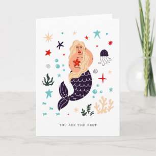 Tarjeta Mensaje de Sirena Blanco
