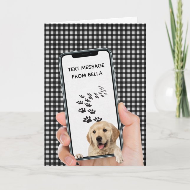 Tarjeta mensaje de texto de cumpleaños en el teléfono móvi (Anverso)