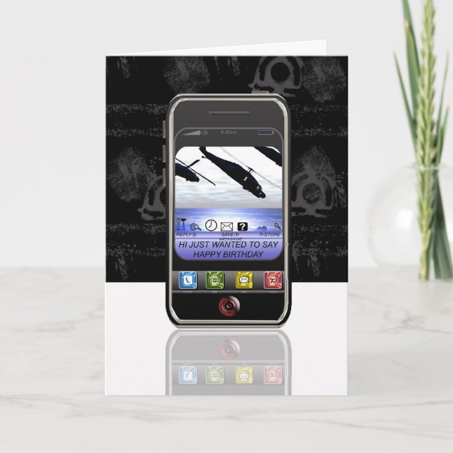 Tarjeta mensaje de texto de teléfono móvil Feliz cumpleaño (Anverso)