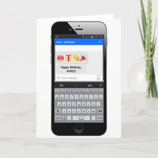 Tarjeta Mensaje de texto del teléfono - feliz cumpleaños