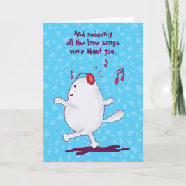 Tarjeta Mensaje divertido de gato, San Valentín azul