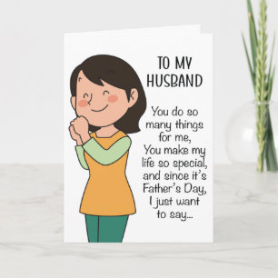 Tarjeta Mensaje divertido del Día del Padre para mi esposo