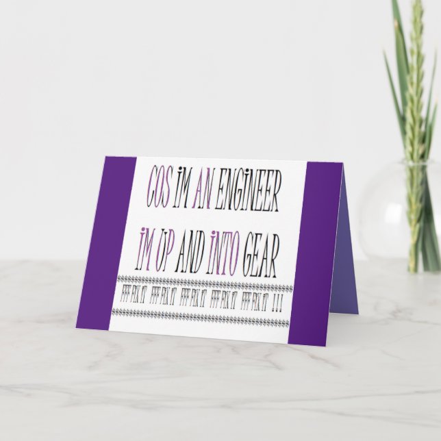 Tarjeta Mensaje para los ingenieros y los que arreglan las (Anverso)