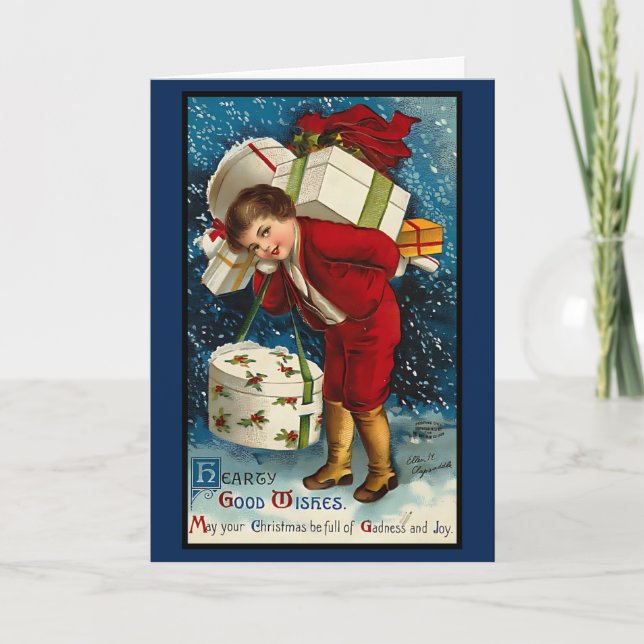 Tarjeta Mensaje personalizado de la Navidad Vieja de los a (Anverso)