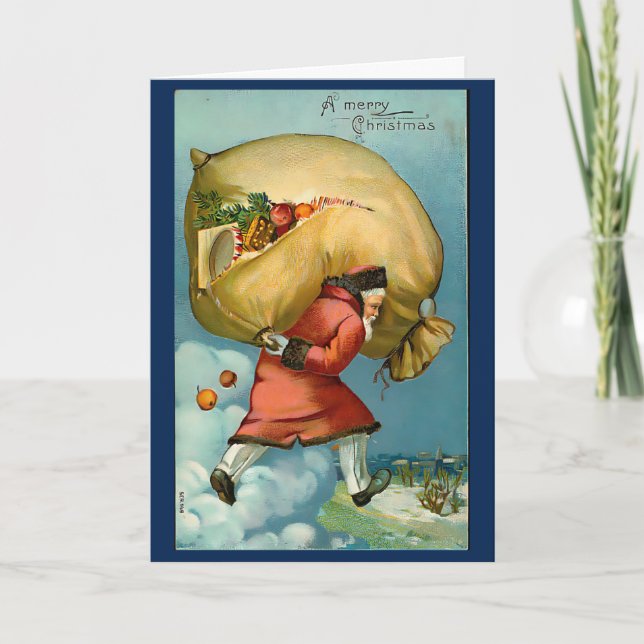 Tarjeta Mensaje Personalizado de Navidades de la Vieja déc (Anverso)