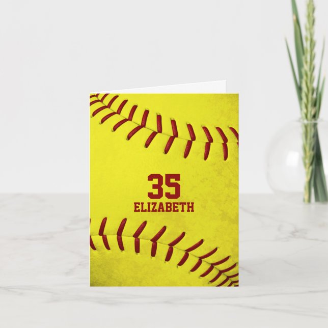 Tarjeta mensaje personalizado mensaje simple softball salu (Anverso)