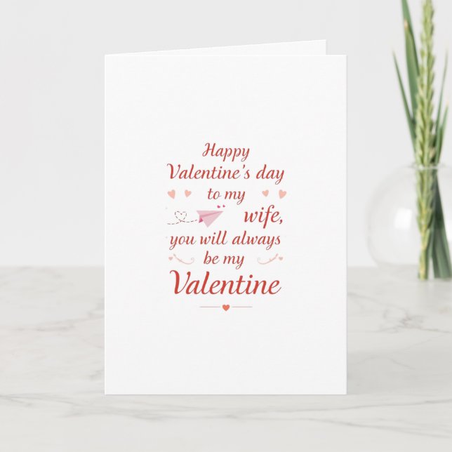 Tarjeta Mensaje romántico de San Valentín para esposa (Anverso)