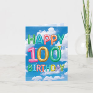 Tarjeta Mensajes inflados Hitos 100 - Cumpleaños