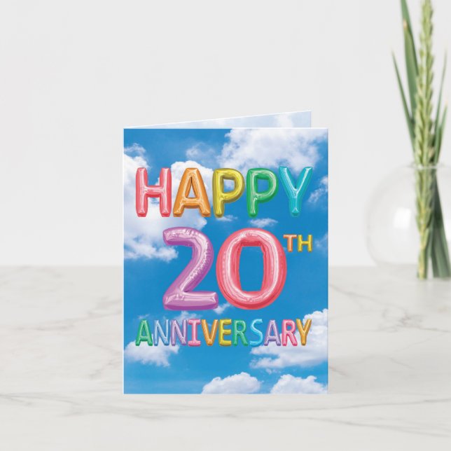Tarjeta Mensajes inflados Hitos 20 - Aniversario (Anverso)