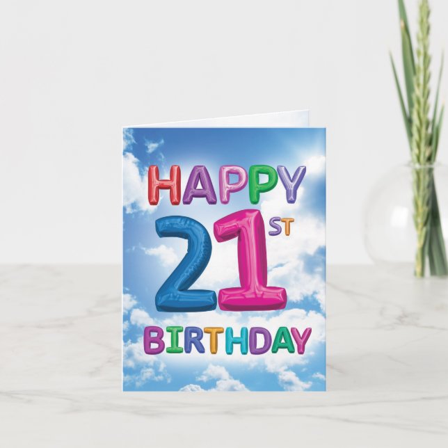 Tarjeta Mensajes inflados Hitos 21 - Cumpleaños (Anverso)