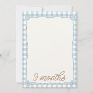 Tarjeta mensual de rodeo de pintura azul de 9 mese