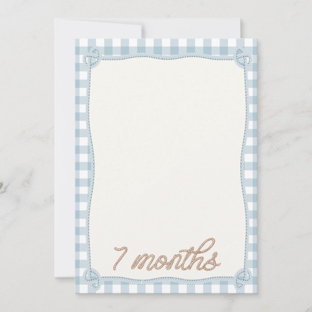 Tarjeta mensual de rodeo de plaqueta azul vintage (Anverso)