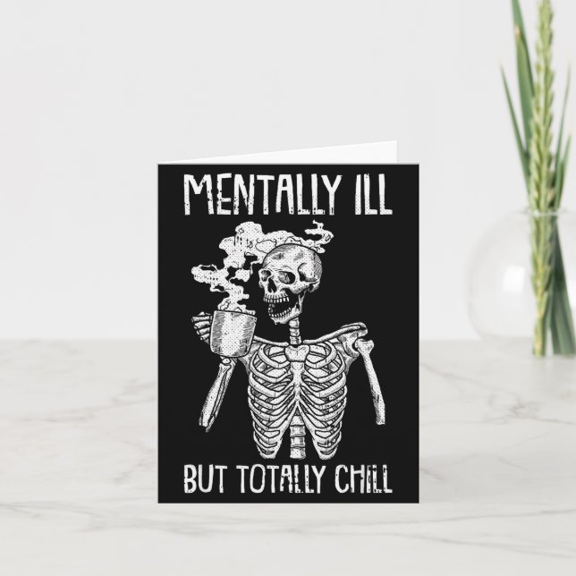 Tarjeta Mentally Ill But Totally Chill Halloween Costume S (Anverso)