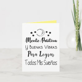 Tarjeta Mente positiva y buenas vibras