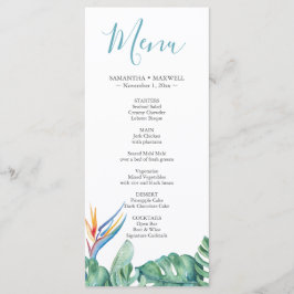 Tarjeta Menus Boda Tropical Floral