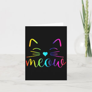 Tarjeta Meow Cute Cat Face Cita Graciosa Para Los Fans De 