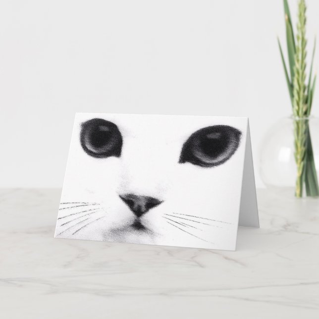 Tarjeta Meow de gato de cumpleaños (Anverso)