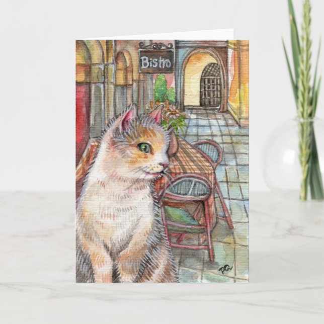 Tarjeta Meow en frente de Bistro (Anverso)