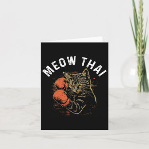 Tarjeta Meow Thai Funny Muay Thai Boicot Cat Artes Marcial