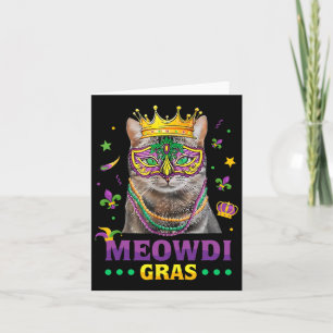 Tarjeta Meowdi Gras Mardi Gras Cat Lover New Orleans Louis