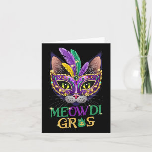 Tarjeta Meowdi Gras Mardi Gras Cat Lover New Orleans Louis