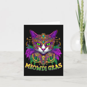 Tarjeta Meowdi Gras Mardi Gras Cat Lover New Orleans Louis
