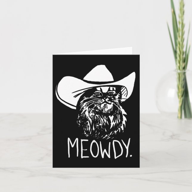 Tarjeta Meowdy Texas Cat Meme (Anverso)