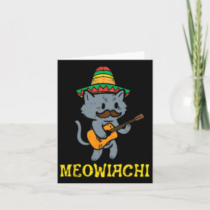 Tarjeta Meowiachi Gato Mariachi Divertido Cinco De Mayo Me