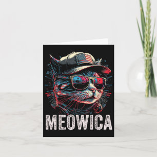 Tarjeta Meowica 4 de julio gato bandera americana América 