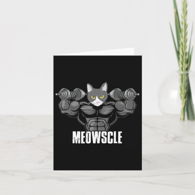 Tarjeta Meowscle Dumbells Fitness Músculo (Anverso)