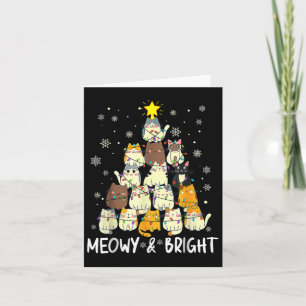 Tarjeta Meowy Catmas Cat Árbol de Navidad Chicas Boys Fu