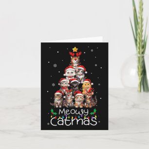 Tarjeta Meowy Catmas Cat Árbol de Navidad Navidad Hombres 