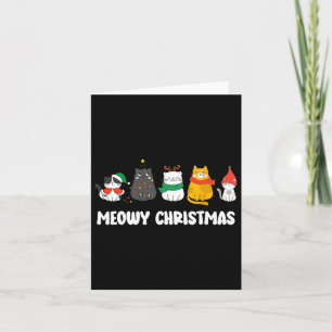 Tarjeta Meowy Catmas Cute Kitten Santa Hat Navidades
