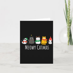Tarjeta Meowy Catmas lindo gato Santa Hat Navidades Kitten
