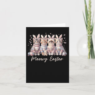 Tarjeta Meowy Easter Happy Easter Bungalow Cats Mujeres Ma
