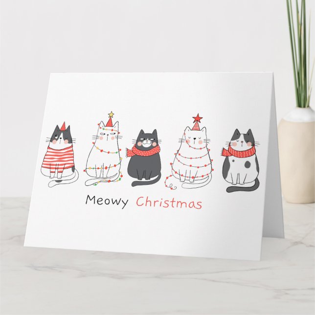 Tarjeta Meowy Navidades Cats (Anverso)