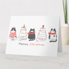 Tarjeta Meowy Navidades Cats