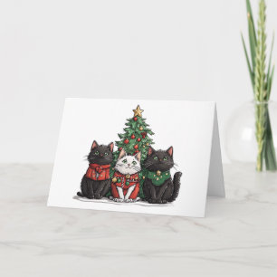 Tarjeta Meowy Navidades Cats Holiday Tree