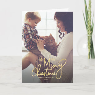 Tarjeta Meowy Navidades Funny Cat 3 Photo Navidades