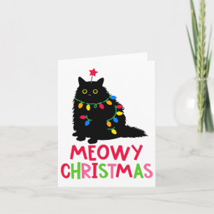 Tarjeta Meowy Navidades Gato Merry Catmas Funny Familia Ga