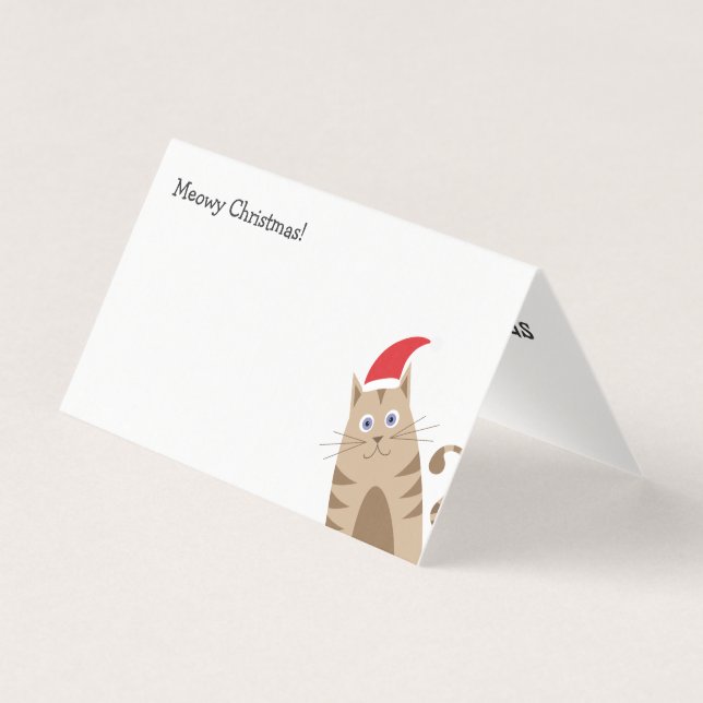 Tarjeta Meowy Navidades personalizado gracioso santa claus (Anverso)