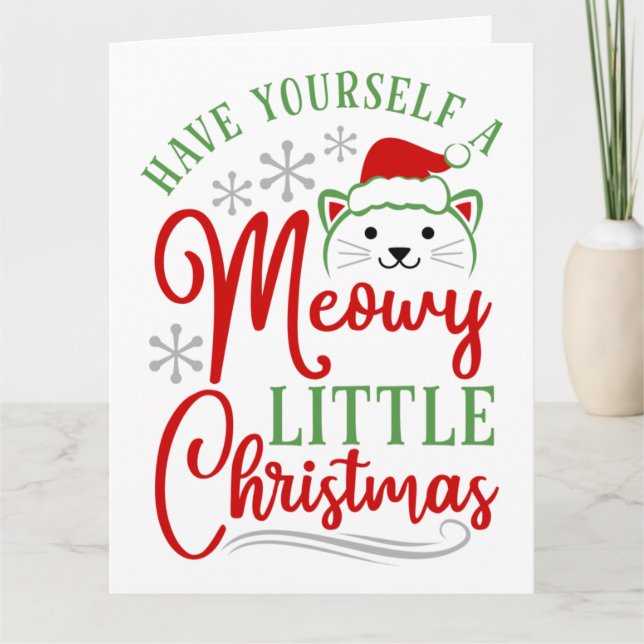 Tarjeta Meowy Pequeños Navidades (Anverso)